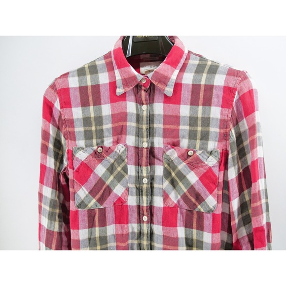 Ralph Lauren Denim & Supply Shirt Womens Large L Red Plaid  RL Utility Linen - Picture 2 of 8